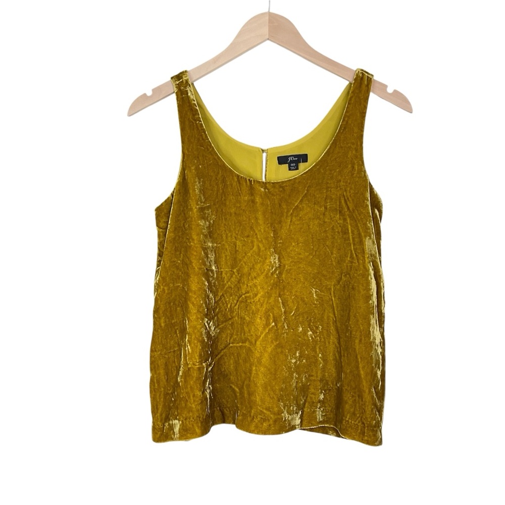 J. Crew Sleeveless Velvet Tank Top Gold Size 00